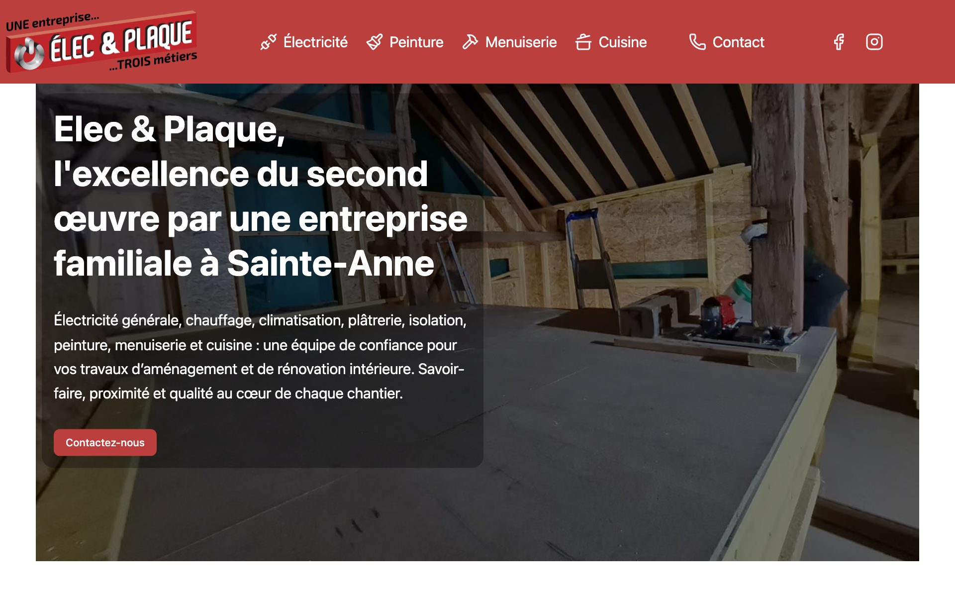 Aperçu du site Elec & Plaque